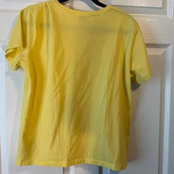 Ralph Lauren Sport | 100% Cotton V Neck T Shirt | Yellow | Women’s Size XL - Picture 4 of 4